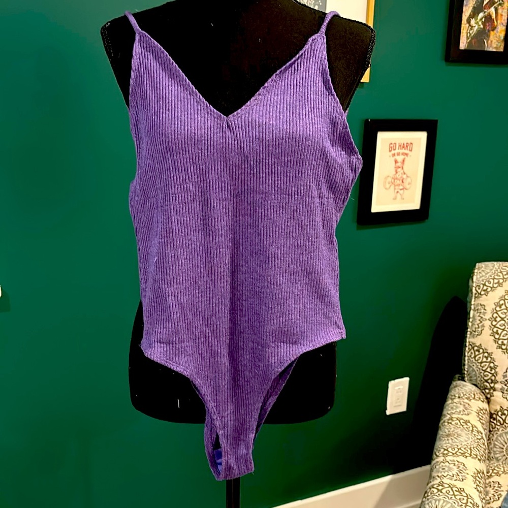 Purple onesie tank with shimmer